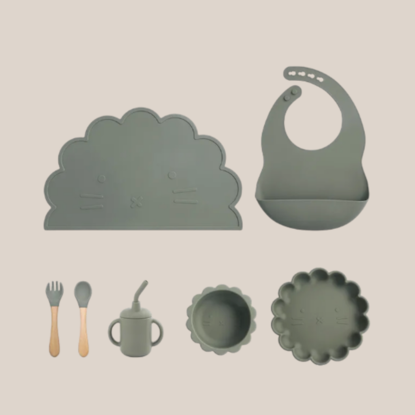 Silikon Geschirr Set 7-Teilig